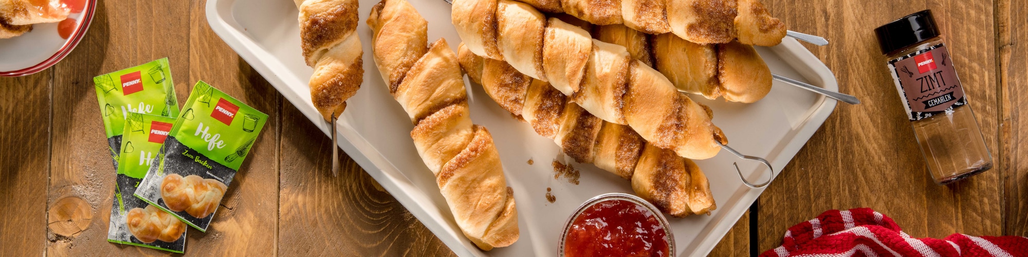 Dieses Bild zeigt unsere Zimt-Striezel vom Grill.