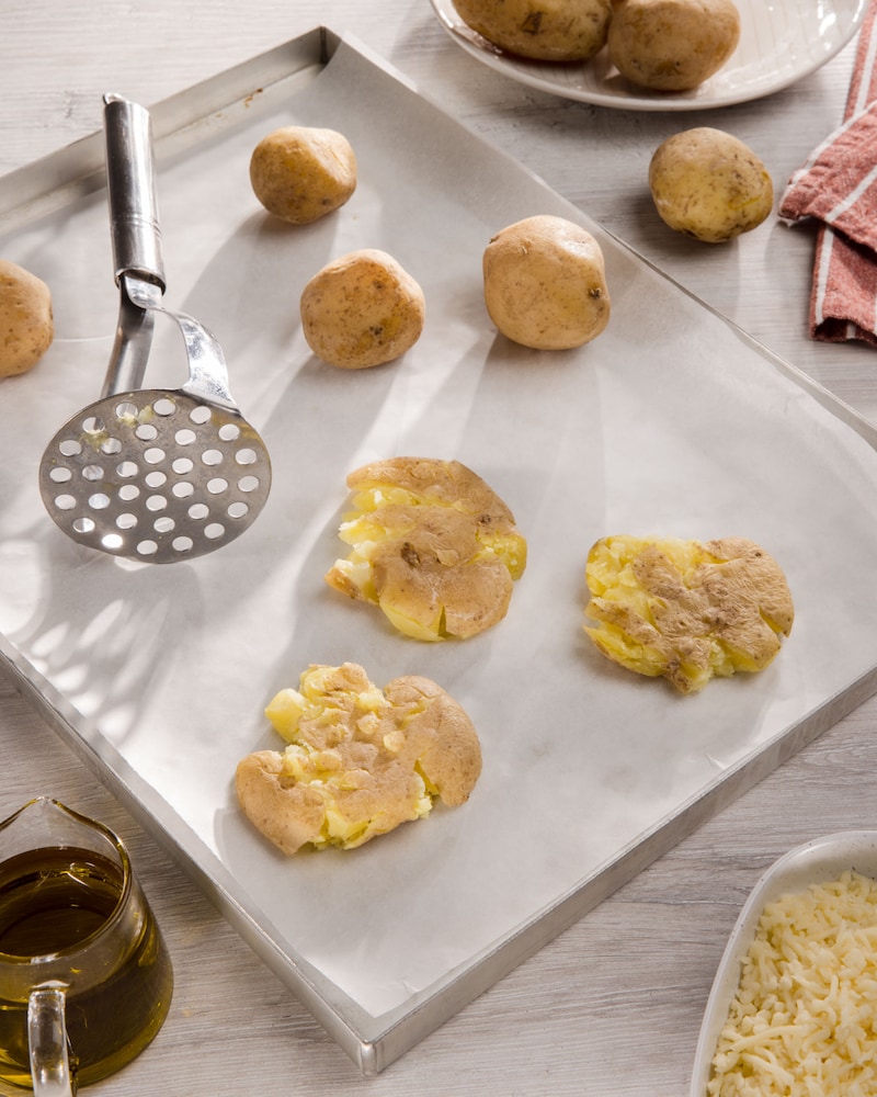 Dieses Bild zeigt die fertigen Smashed Potatoes.