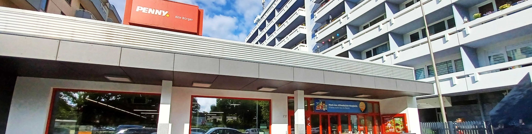 Sie sehen den Eingang vom Penny Markt in Bremerhaven/Mitte, Buergermeister-Smidt-Str.154