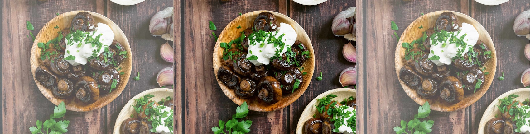 Diese Bild zeigt die fertig Gebratene Champignons.