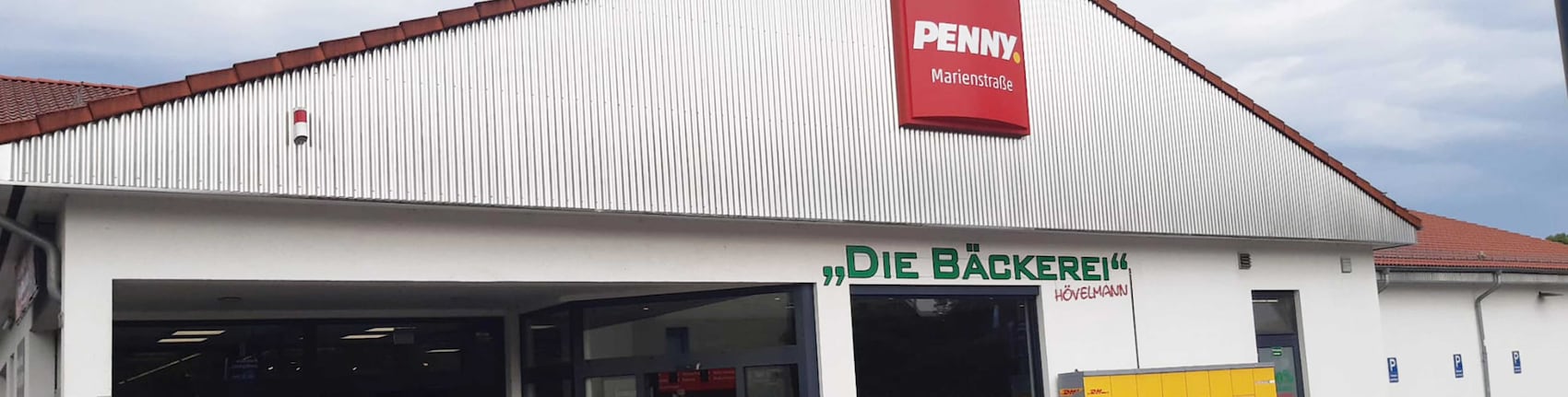 Sie sehen den Eingang vom Penny Markt in Recklinghausen - Süd, Marienstr. 167