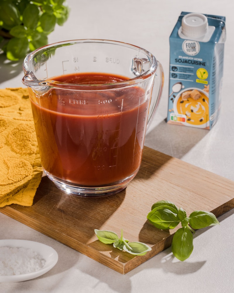 Dieses Bild zeigt die Tomaten-Sahne-Soße.