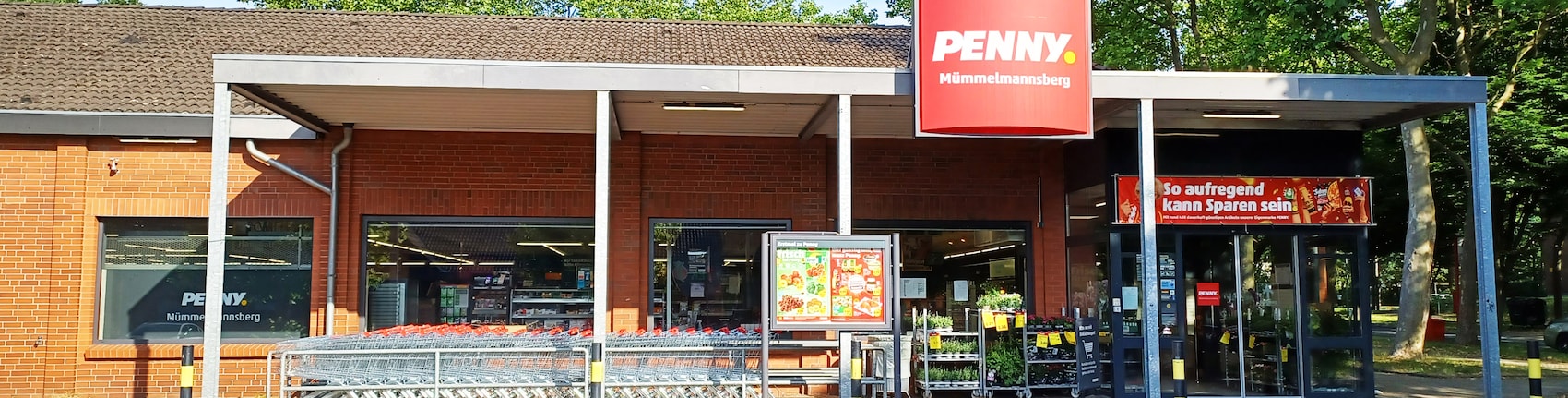 Sie sehen den Eingang vom Penny Markt in Hamburg/Billstedt, Steinbeker Grenzdamm 4-6