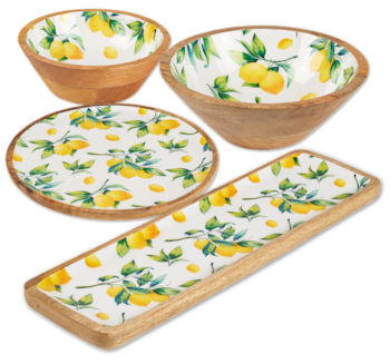 Deko aus Mangoholz und Emaille*