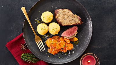 Steak mit Käse-Pfeffer-Kruste