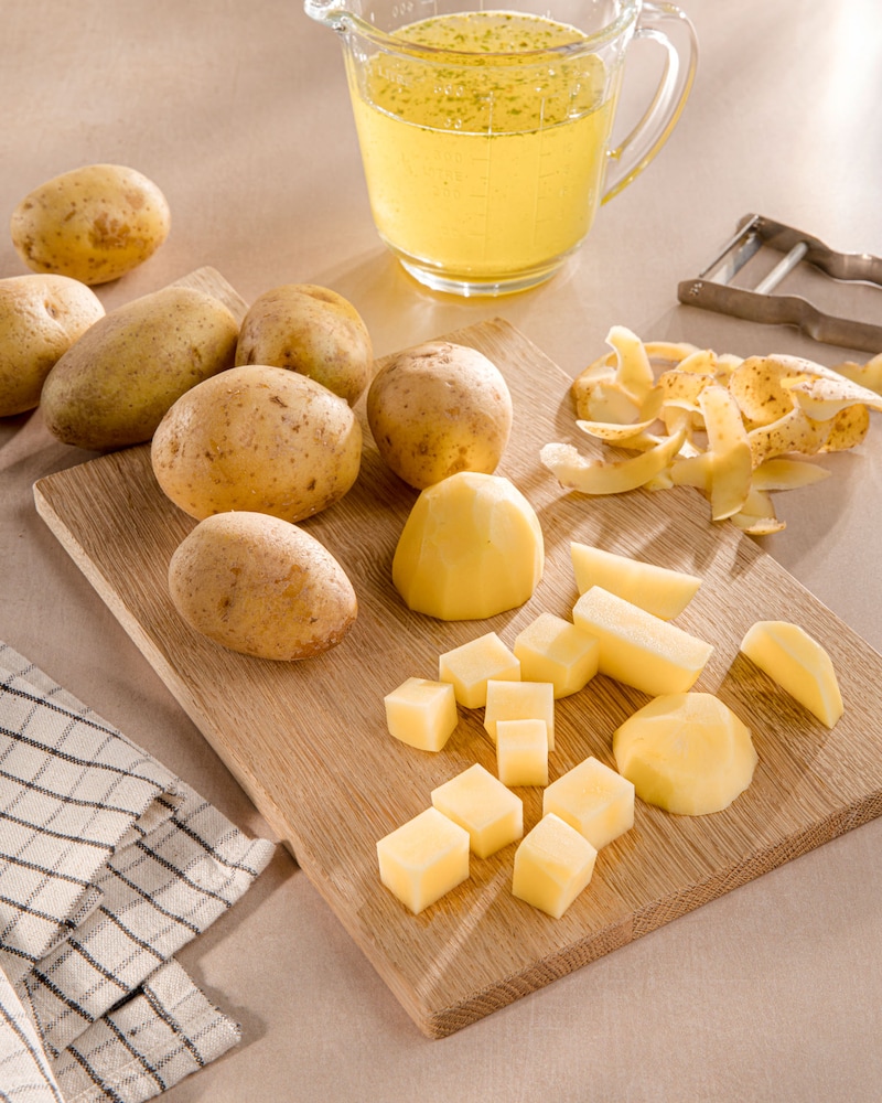 Dieses Bild zeigt die geschnittenen Kartoffeln.