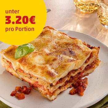 Dieses Bild zeigt die fertige Gemüselasagne.