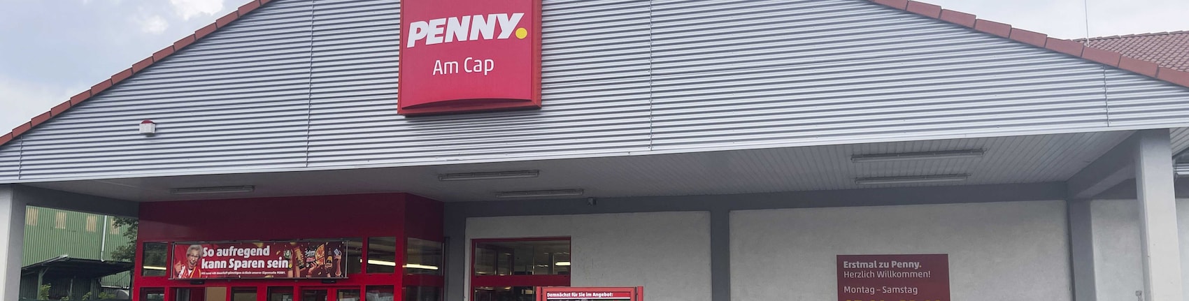 sie sehen den Eingang vom Penny Markt in Rommerskirchen – Eckum Mariannenpark 11