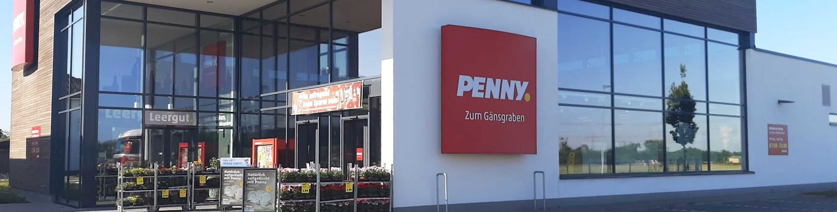 Sie sehen den Eingang vom Penny Markt in Erftstadt-Köttingen Zum Gänsgraben 3