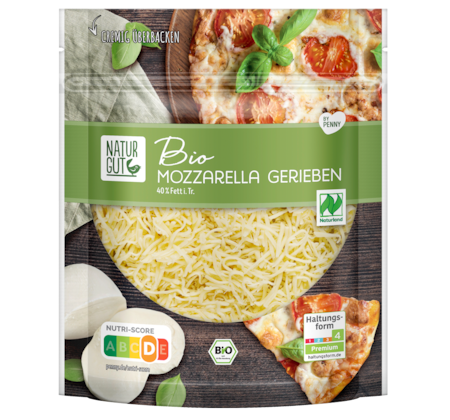 NATURGUT Bio Mozzarella gerieben