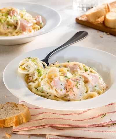 Nudeln mit Lachs