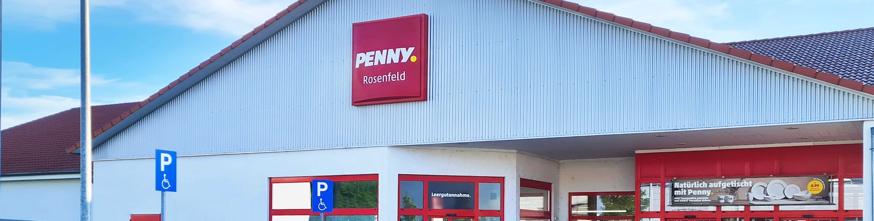 sie sehen den Eingang vom Penny Markt in Rosenfeld Silcherstr. 26