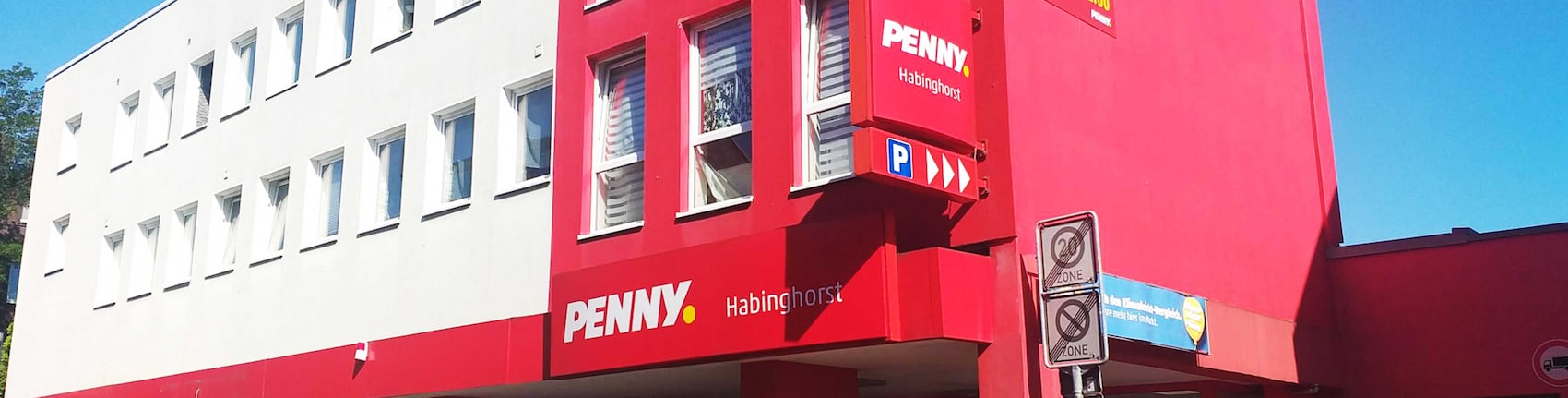 Sie sehen den Eingang vom Penny Markt in Castrop-Rauxel - Habinghorst, Lange Strasse 95-97