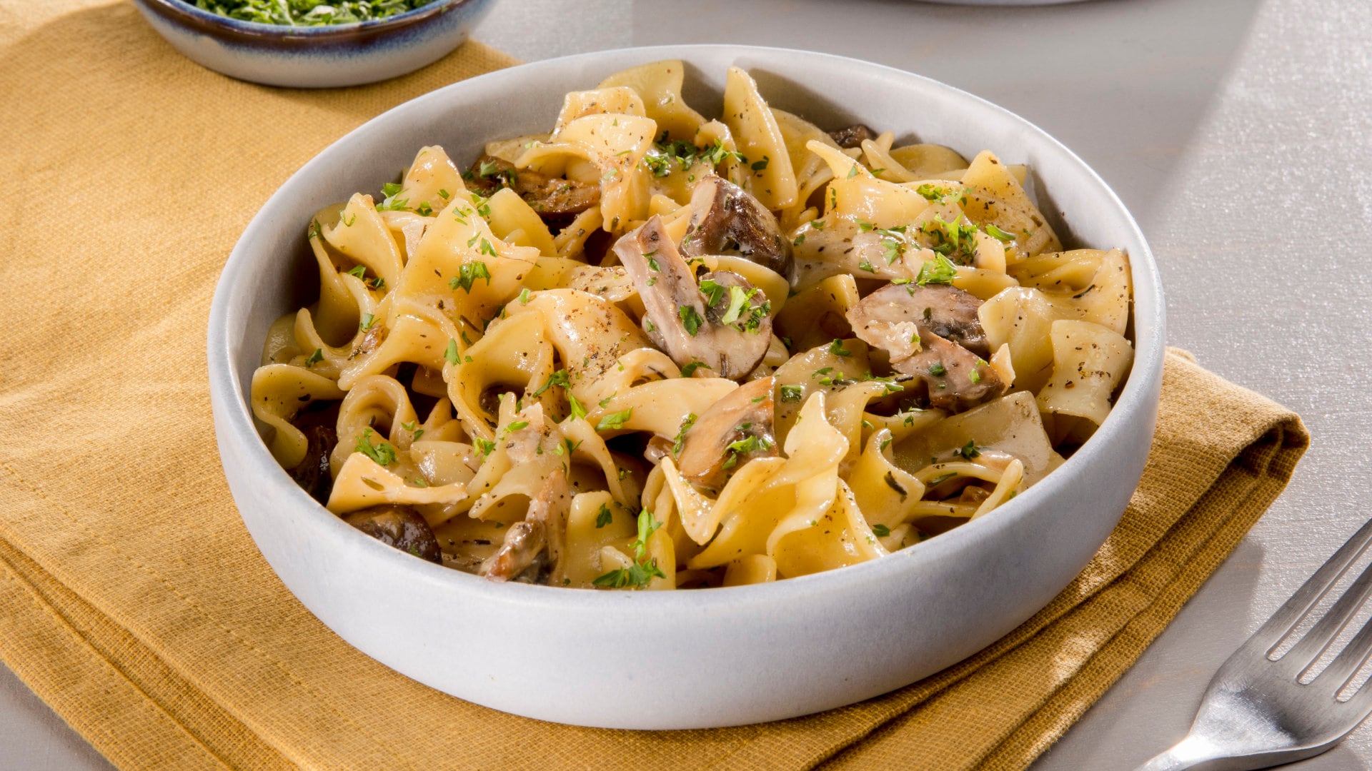 Pasta mit Pilzrahm