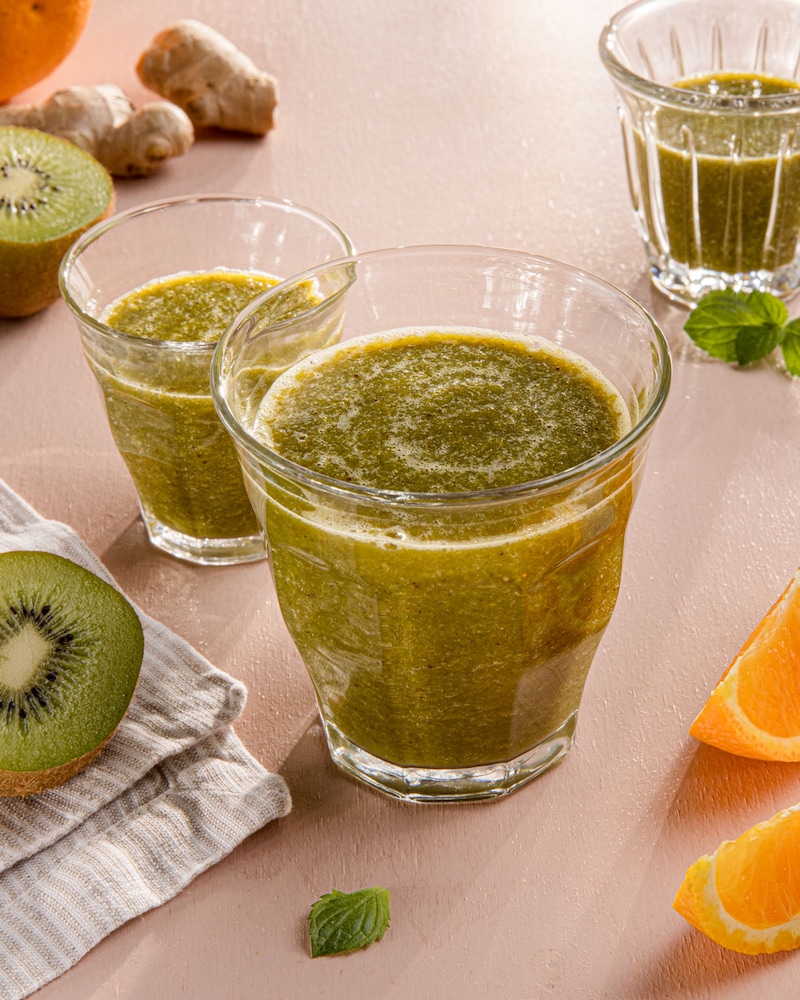 Dieses Bild zeigt den fertigen grünen Smoothie.