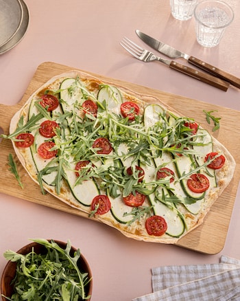 Dieses Bild zeigt den fertigen Flammkuchen.