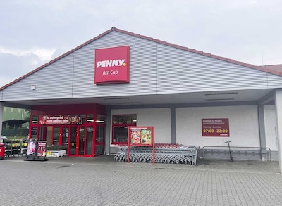 sie sehen den Eingang vom Penny Markt in Rommerskirchen – Eckum Mariannenpark 11