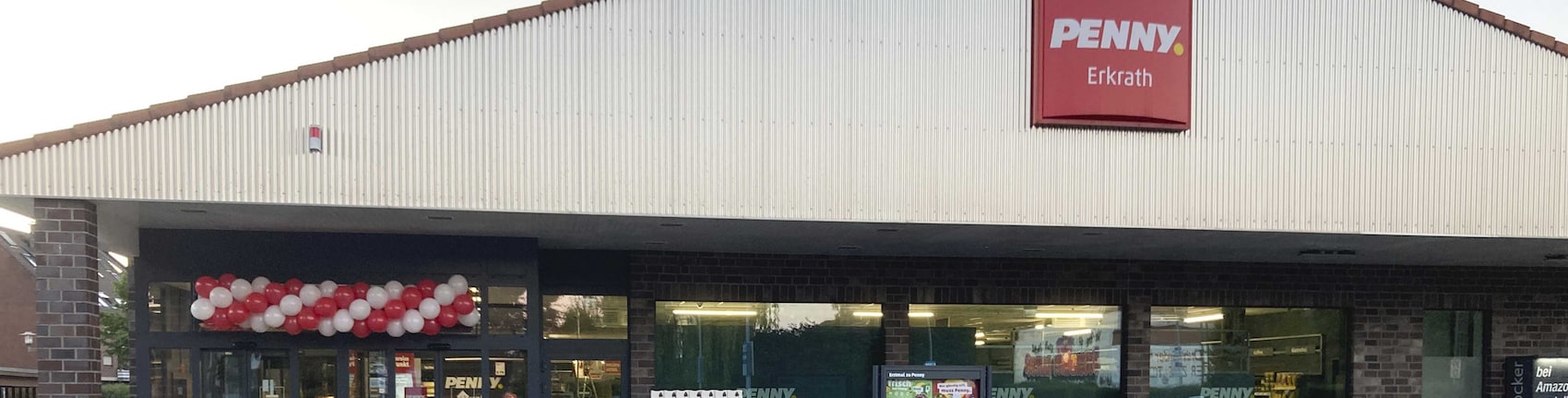 sie sehen den Eingang vom Penny Markt in Erkrath Morper Allee 1