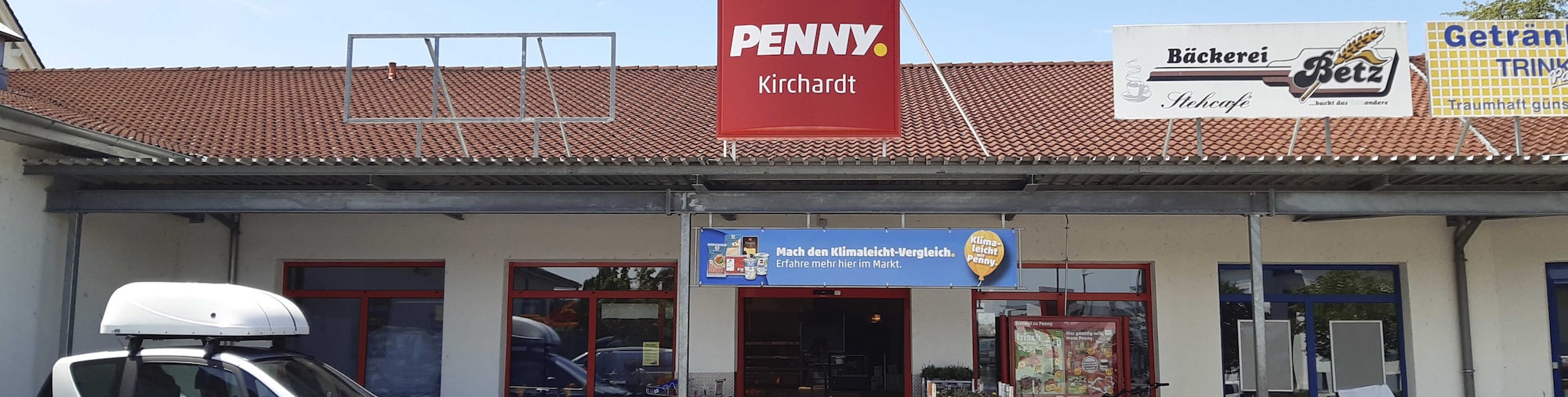 Sie sehen den Eingang vom Penny Markt in Kirchardt, Sinsheimerstr./Schillerstr. 2