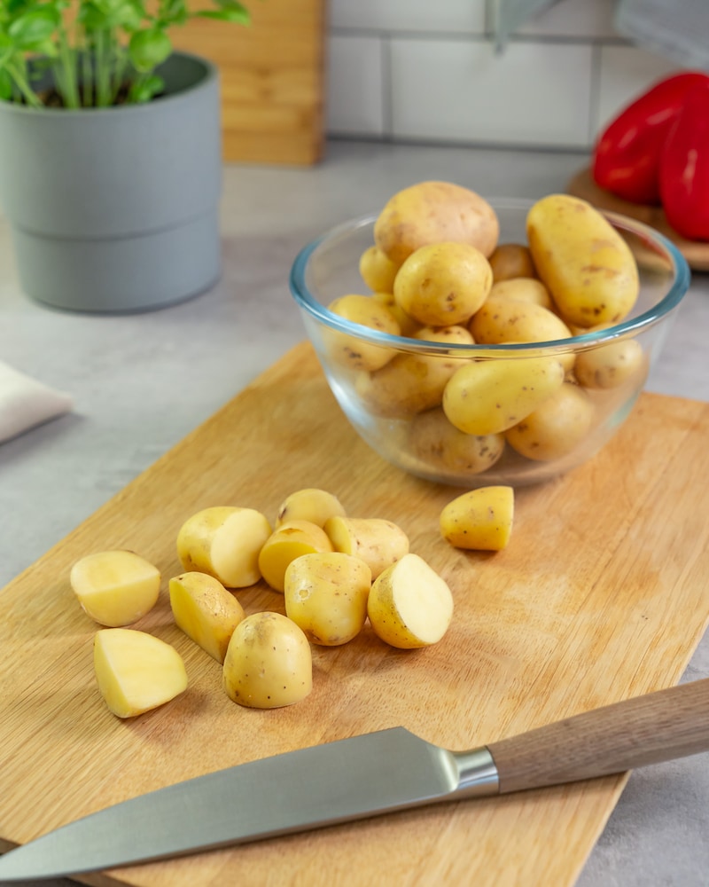 Dieses Bild zeigt die geschnittenen Kartoffeln.