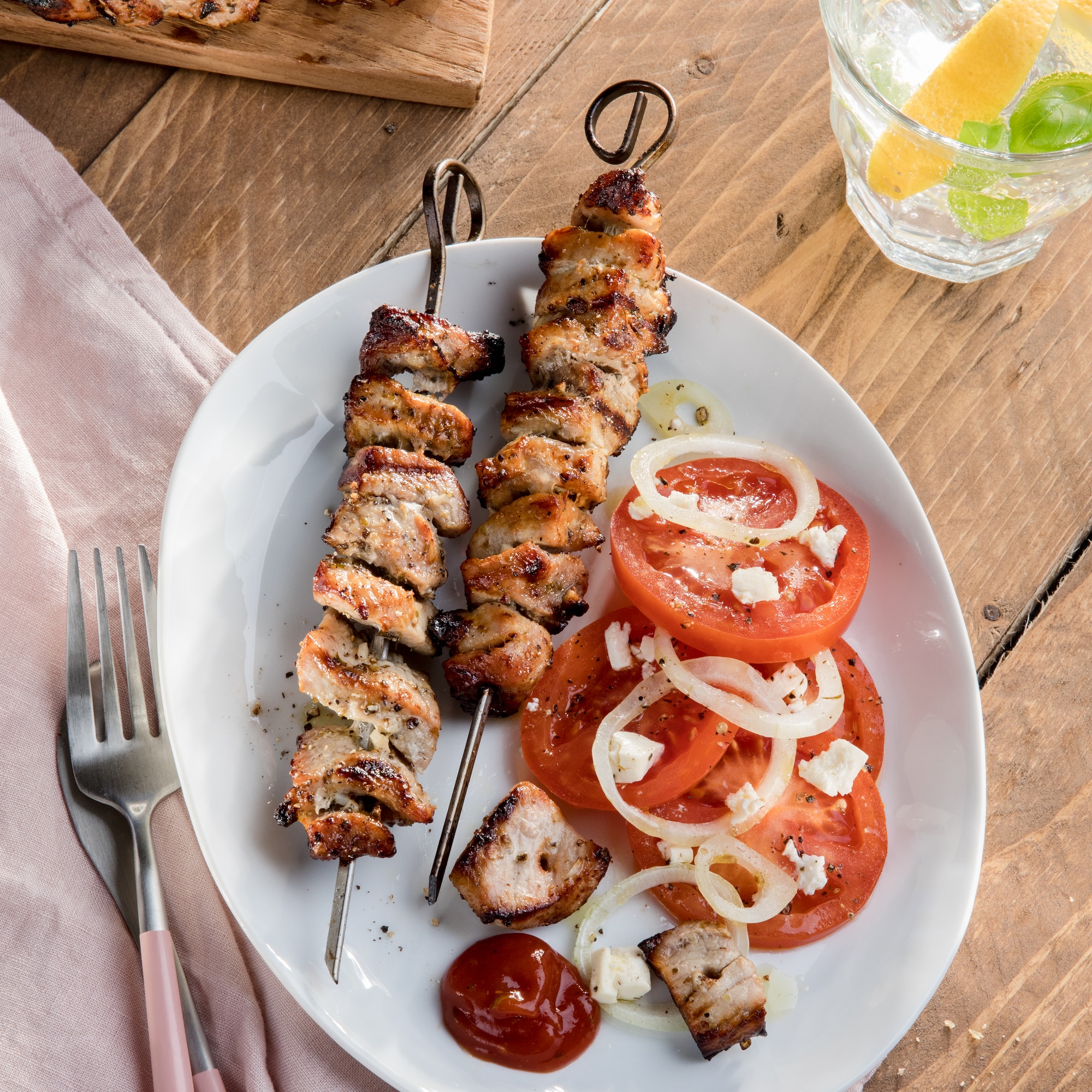 Dieses Bild zeigt unser würziges Souvlaki.