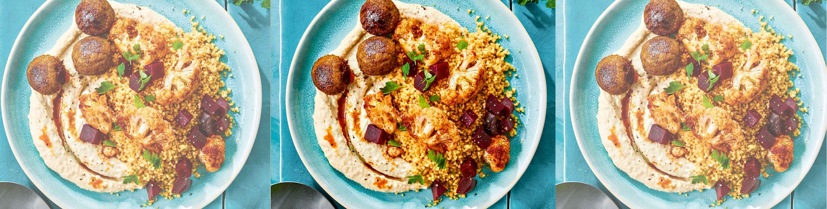 Dieses Bild zeigt den fertigen orientalischen Couscous-Salat.