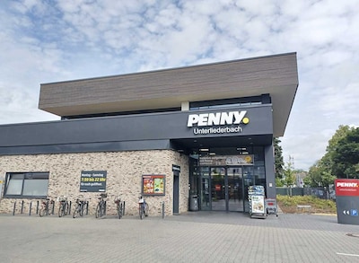 Sie sehen den Eingang vom Penny Markt in Frankfurt-Unterliederbach, Gotenstraße 109
