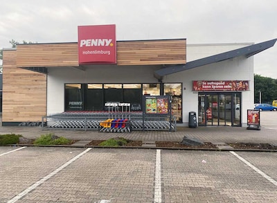 Sie sehen den Eingang vom Penny Markt in Hagen - Hohenlimburg, Am Paulshof 32-34