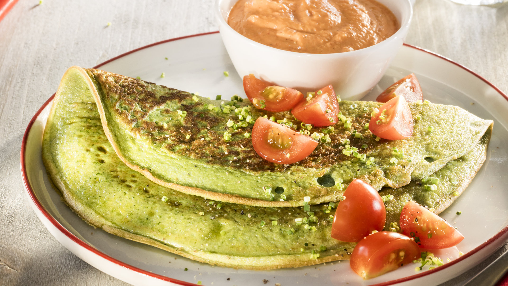 Grünes Omelette