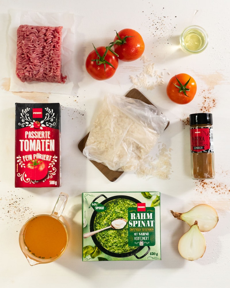 Dieses Bild zeigt alle Zutaten für unsere Gefüllte Tomaten.