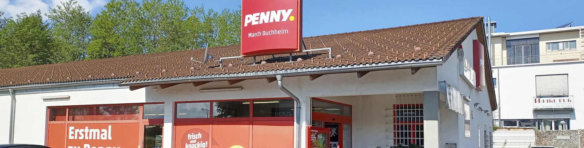 Sie sehen den Eingang vom Penny Markt in March/Buchheim, Am Untergruen 20