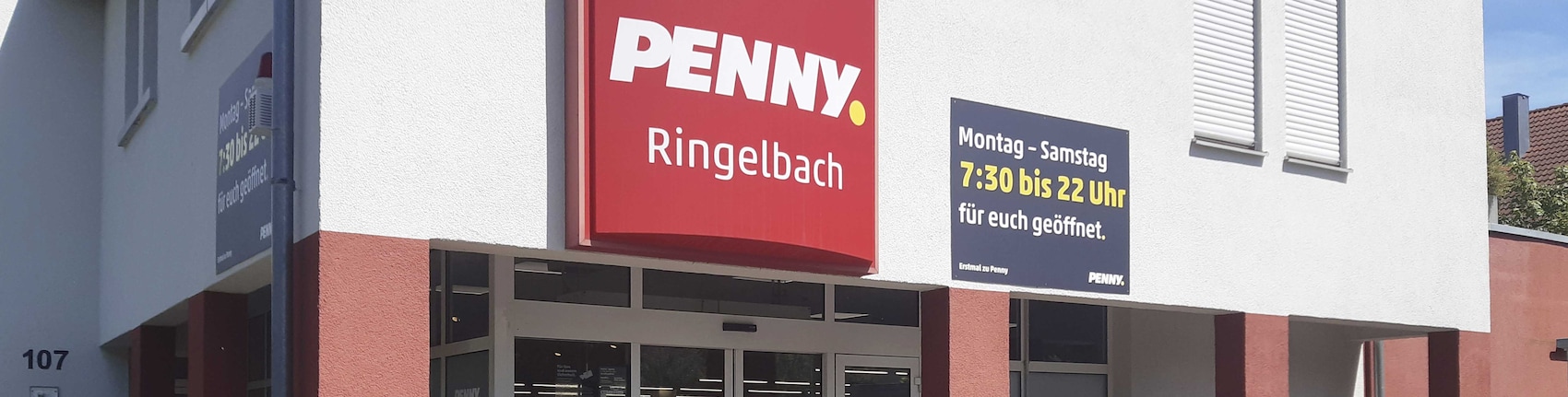 Sie sehen den Eingang vom Penny Markt in Reutlingen/Ringelbach, Ringelbachstr. 109