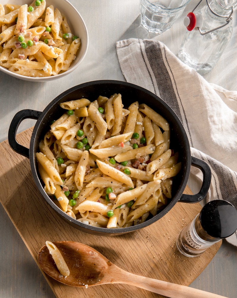 Auf diesem Bild siehst du unsere One-rot-Pasta.