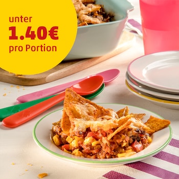 Auf diesem Bild siehst du den fertigen Nacho-Auflauf.