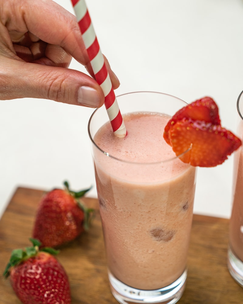 Auf diesem Bild siehst du unseren Erdbeer-Colada.