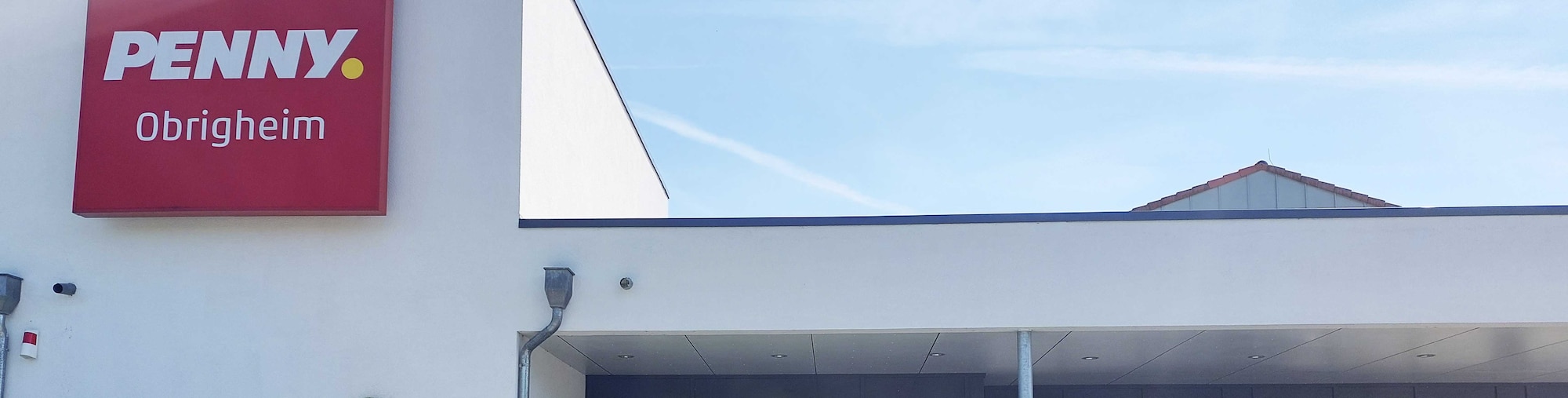 Sie sehen den Eingang vom Penny Markt in Obrigheim, Auweg 3
