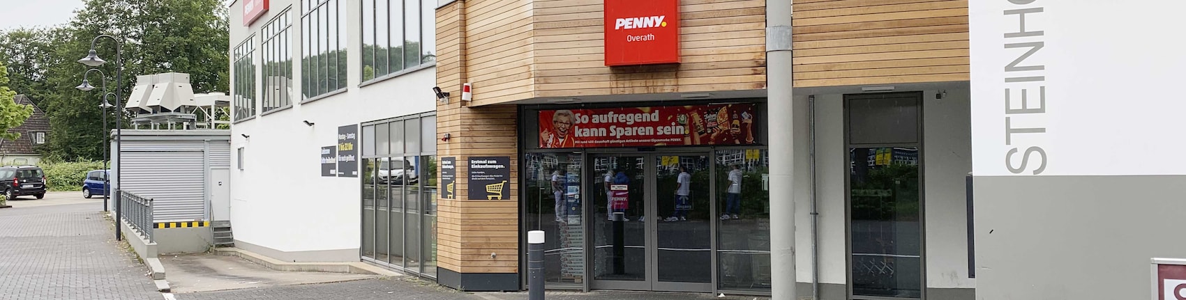 sie sehen den Eingang vom Penny Markt in Overath Steinhofplatz 1