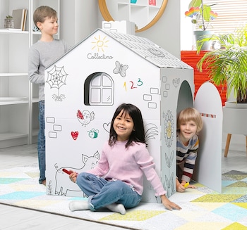 COLLECTINO Mal-und-Spiel-Haus aus Pappe