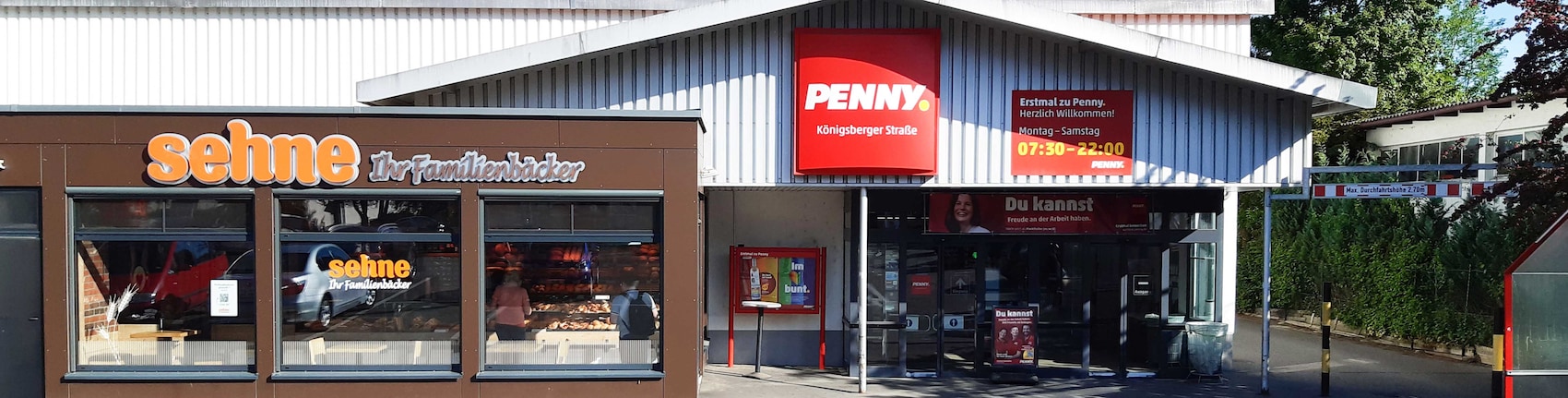 sie sehen den Eingang vom Penny Markt in Böblingen/West Königsberger Str. 12A