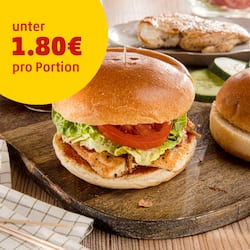 Dieses Bild zeigt den fertigen Chicken Burger.