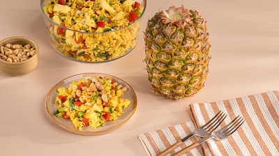 Dieses Bild zeigt den fertigen Reissalat.