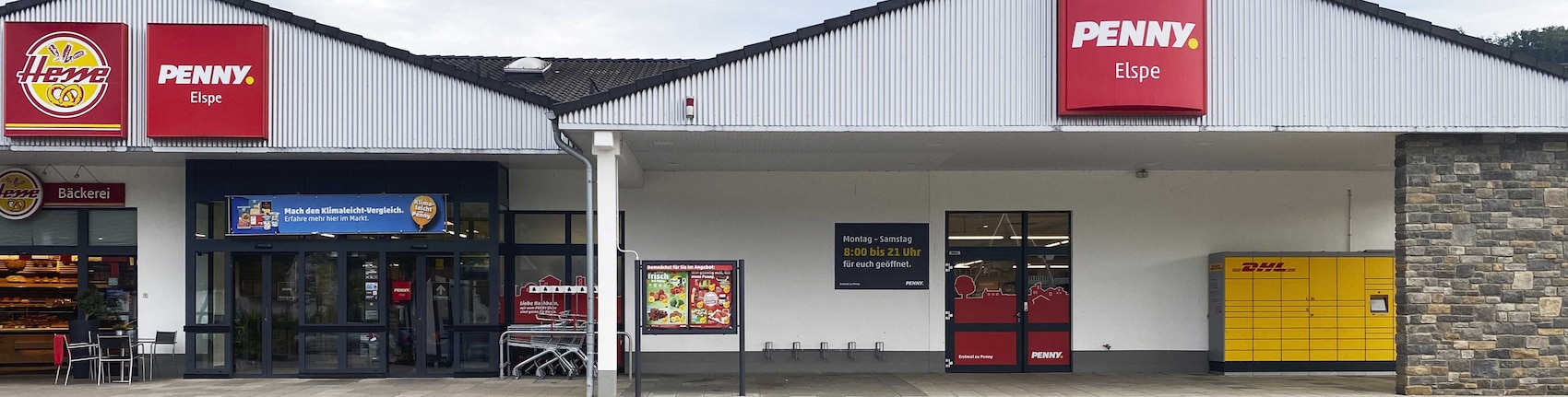 sie sehen den Eingang vom Penny Markt in Lennestadt – Elspe Bielefelder Str. 61