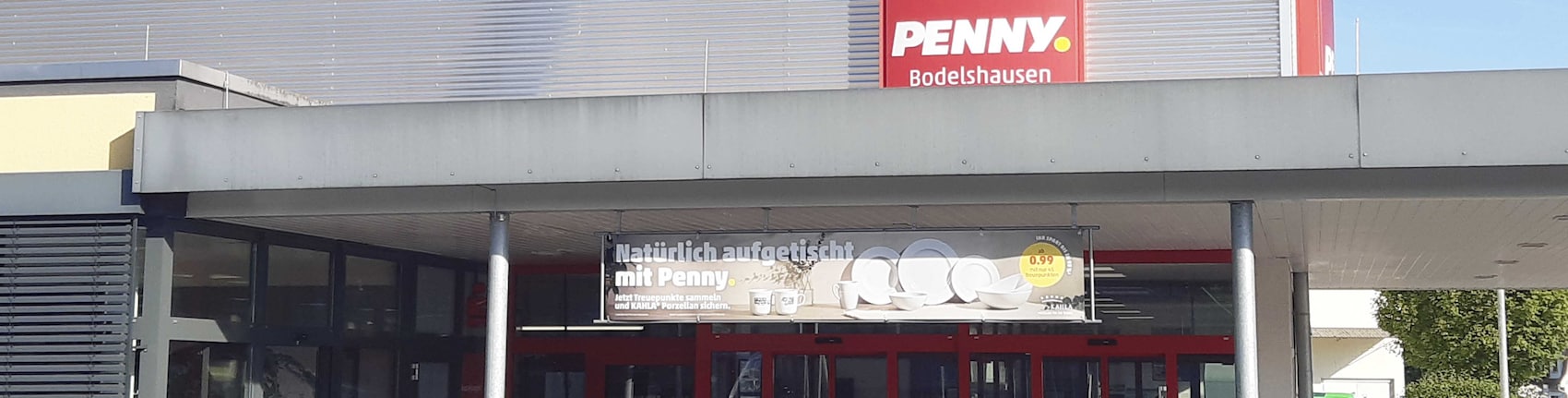 Sie sehen den Eingang vom Penny Markt in Bodelshausen, Daimlerstrasse 2