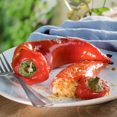 Dieses Bild zeigt unsere vegan gefüllte Paprika.