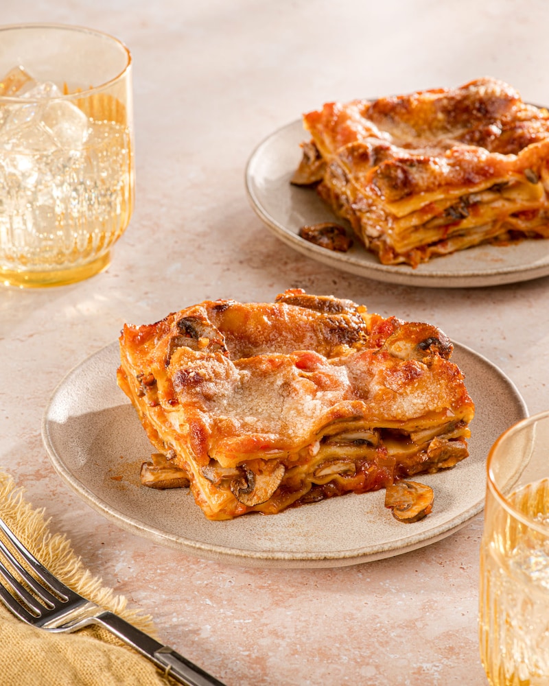 Dieses Bild zeigt die angerichtete Lasagne.