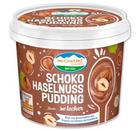 MILCHWERKE SCHWABEN Joghurt mit Schokoballs oder Pudding Schoko-Haselnuss 