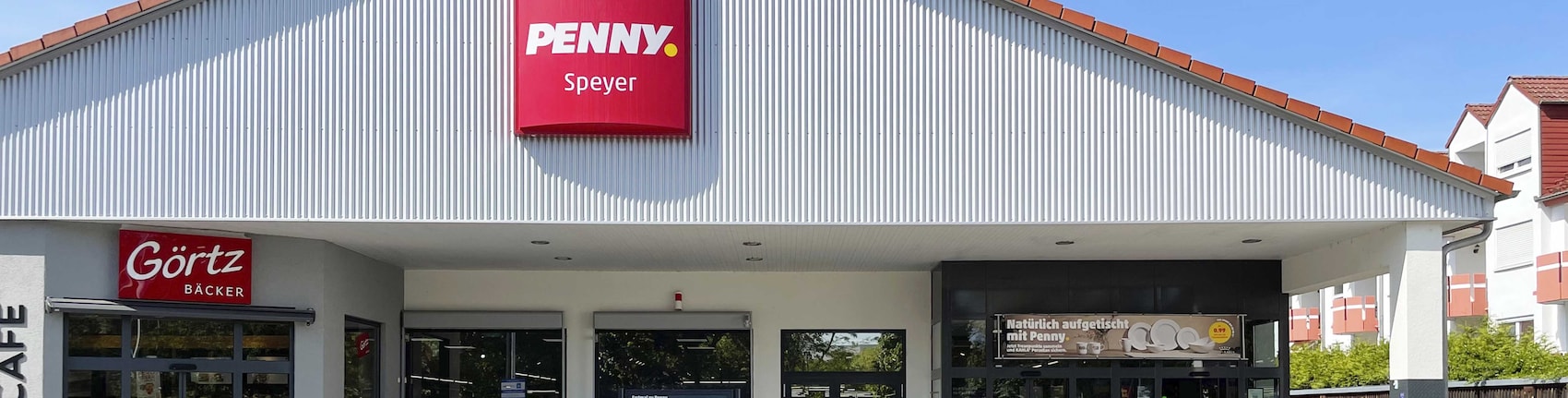 Sie sehen den Eingang vom Penny Markt in Speyer, Dudenhofer Str. 10