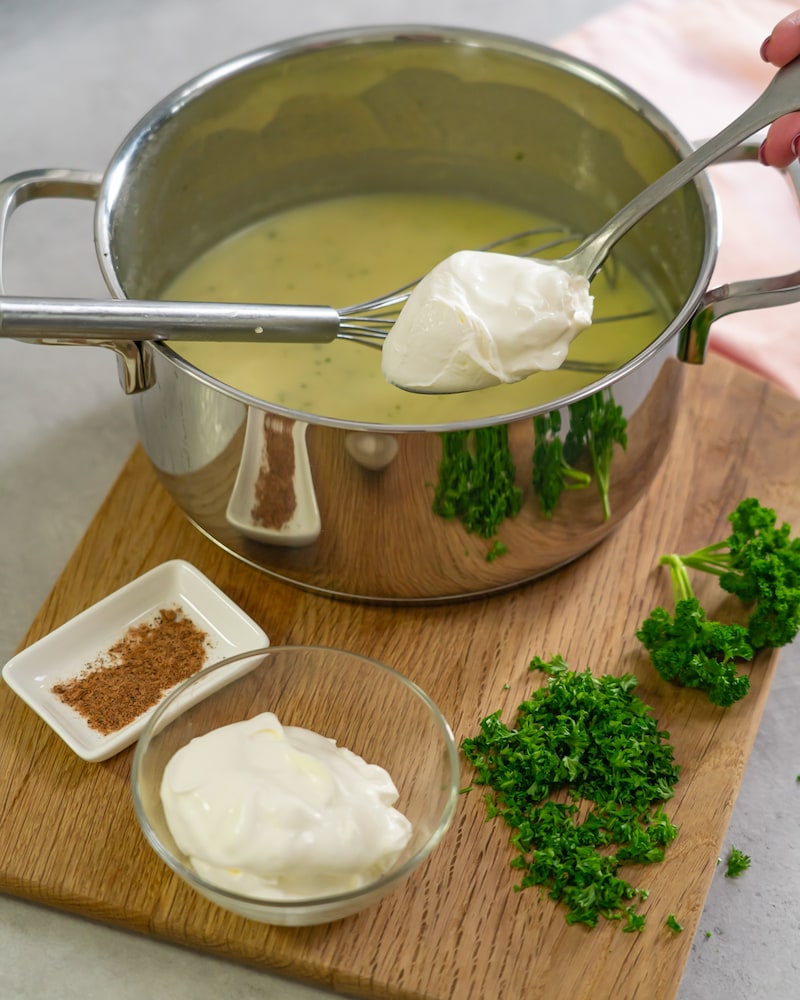 Dieses Bild zeigt den letzten Schritt für die Sauce.