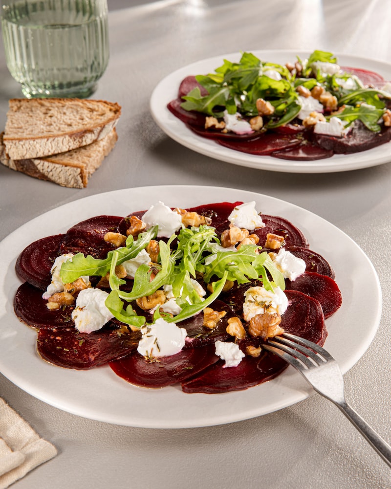 Dieses Bild zeigt as fertige Carpaccio.