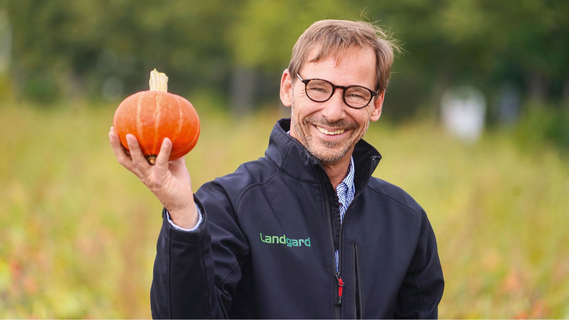 Albert Fuhs mit Kürbis